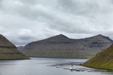 Faroe Adaları somon çiftlikte