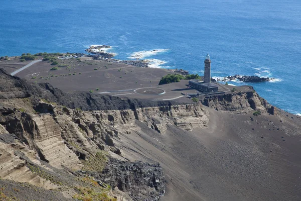 Maják Ponta dos Capelinhos, Faial, Azory — Stock fotografie