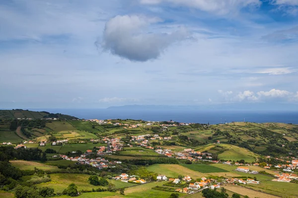 Vista aérea de la isla de Faial, Azores — Foto de Stock