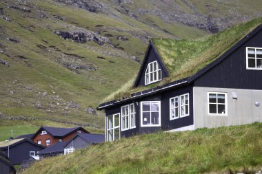 Tipik faroe evi.