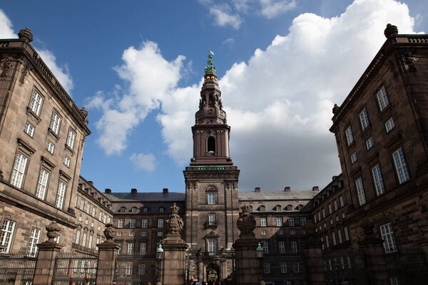 Christiansborg Palace tower close-up, Copenhagen, Denmark