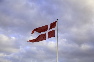 Flag of Denmark waiving