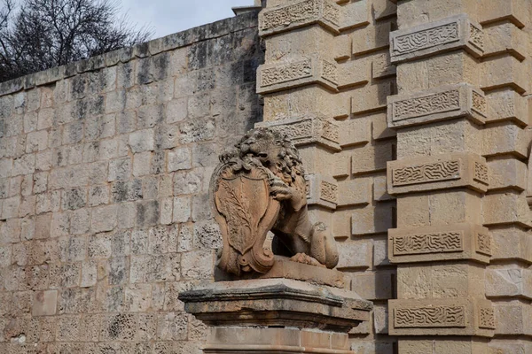 Mdina gate lion, Malta — Stock Photo, Image