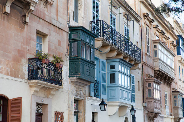 One of the residential houses in Valletta, Malta