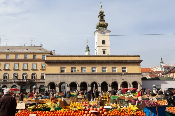 Zagabria Croazia Febbraio 2019 Dolac Market — Foto Stock