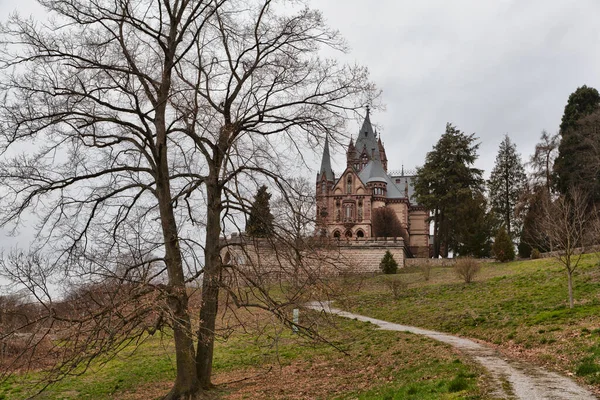 Konigswinter Alemania Marzo 2019 Castillo Drachenburg Día Sombrío — Foto de Stock