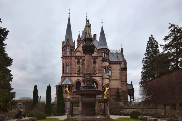 Konigswinter Alemania Marzo 2019 Castillo Drachenburg Día Sombrío — Foto de Stock