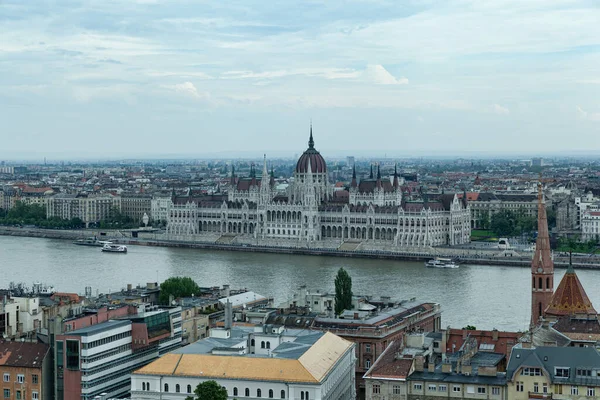 Budapest Ungern Maj 2017 Ungerns Parlamentsbyggnad Och Donau — Stockfoto