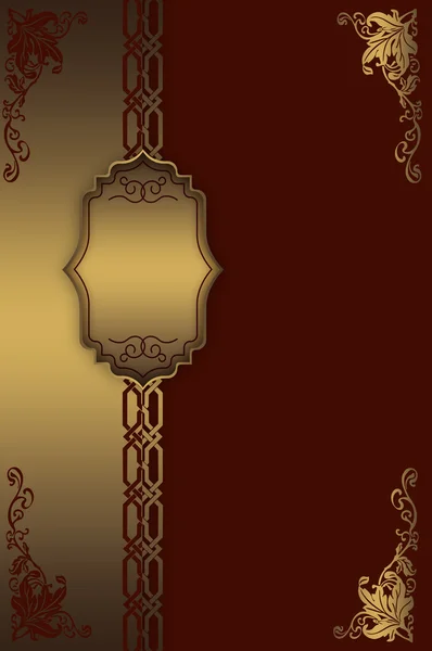 Oro e rosso sfondo decorativo con cornice . — Foto Stock