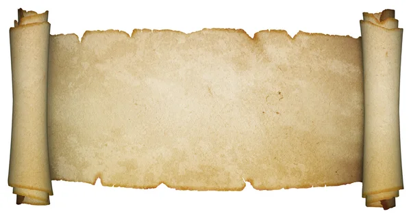 Antique parchment scroll on white background. — Stock Photo, Image