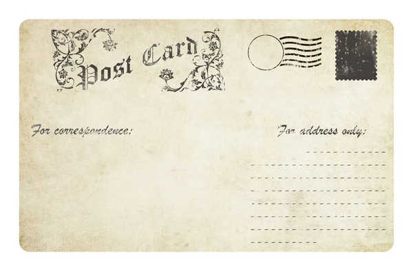 Old post card on white background. — Stock Photo, Image