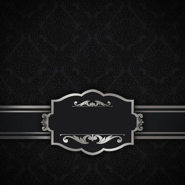 Black vintage background with elegant border and frame. — Stock Photo, Image