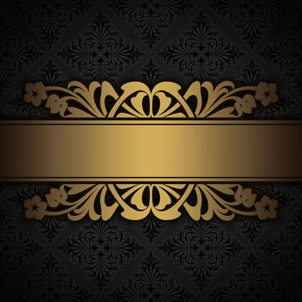 Decorative background with gold border and vintage patterns.