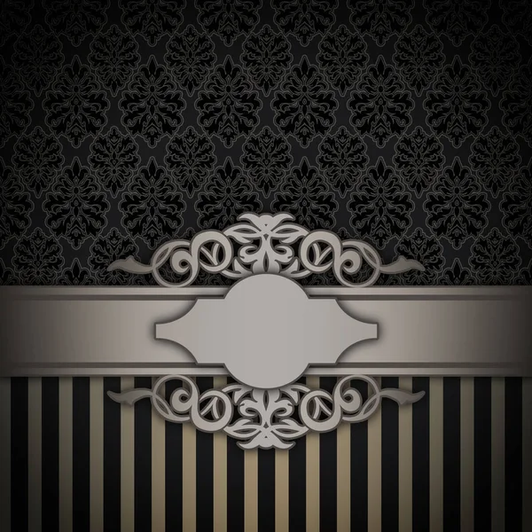 Black vintage background with decorative border. — Stock Photo, Image
