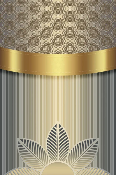 Decorative background with golden border and elegant pattern.