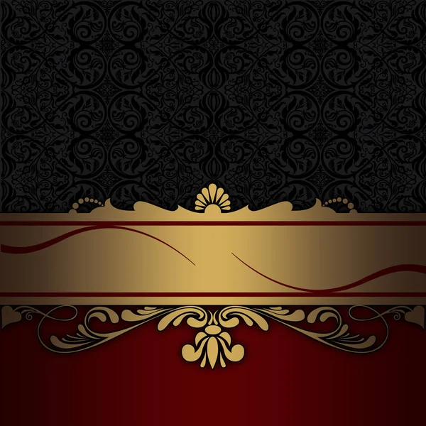 Sfondo decorativo con bordo in oro e motivi vintage . — Foto Stock