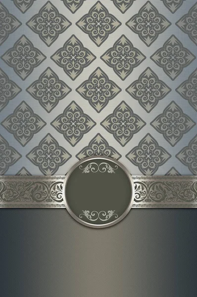 Decoratieve achtergrond met elegante rand en patronen. — Stockfoto