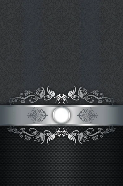 Zwart en zilver decoratieve achtergrond. — Stockfoto