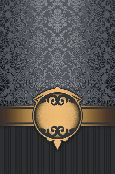 Altın kenarlık ve zarif süsleme ile dekoratif arka plan. — Stok fotoğraf