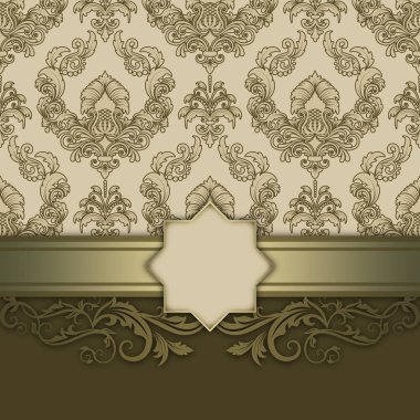 Vintage desen ve çerçeve ile dekoratif arka plan.