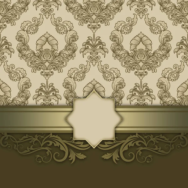 Decorative background with vintage patterns and frame.