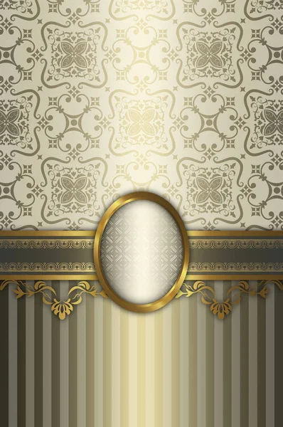 Decorative background with gold frame and elegant patterns. — Stock Photo, Image