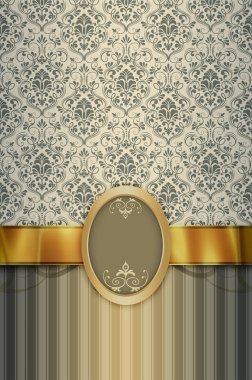 Vintage desen, altın şerit ve f ile dekoratif arka plan