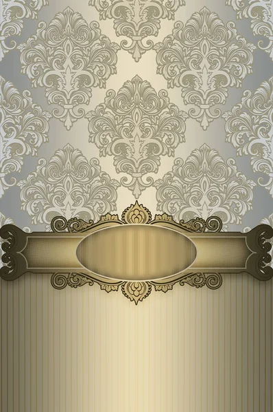 Decorative background with vintage frame and patterns. — Stock Photo, Image