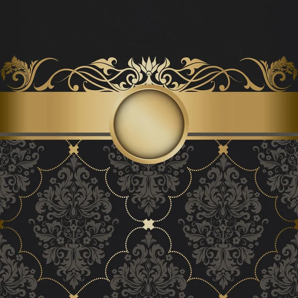 Luksusowy tło z złotej ramie i dekoracyjne handlowej patte — Zdjęcie stockowe
