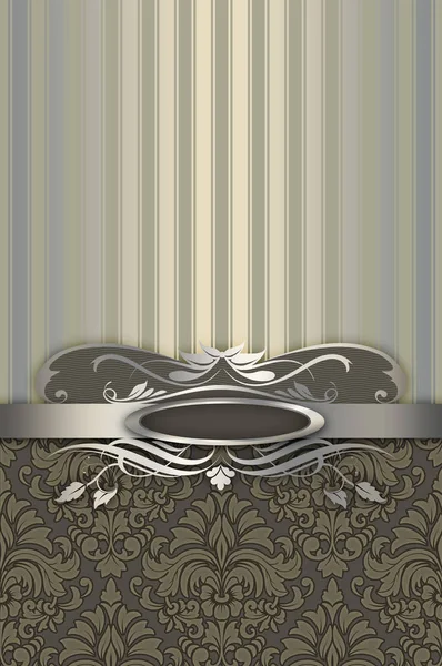 Decorativo sfondo vintage con bordo argento . — Foto Stock