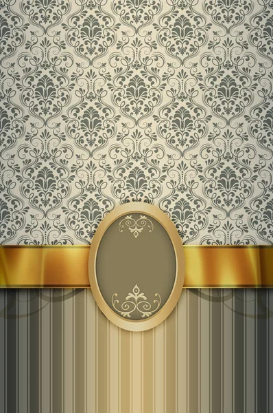Fond décoratif avec motifs vintage, ruban doré et f — Photo
