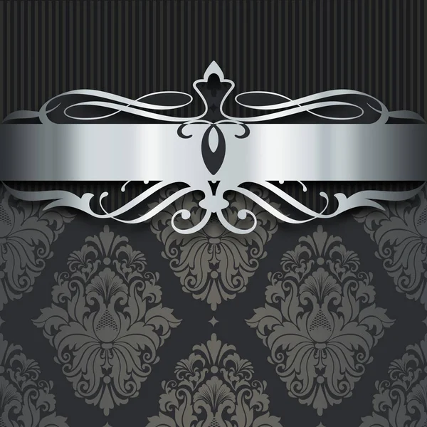 Decorative dark background with silver border. — Stock Photo, Image