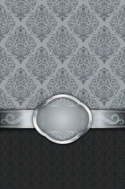 Gümüş ve vintage süsleme Retro arka plan.