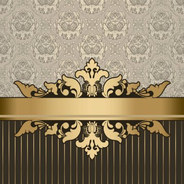 Zarif sınır ve süsleme ile lüks arka plan.
