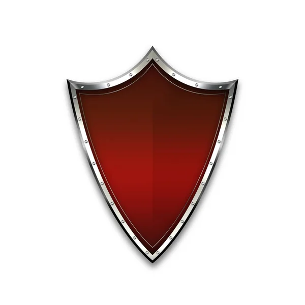 Red ancient shield on white background. — Stock Photo, Image