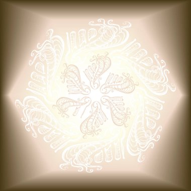 Kar tanesi Mandala bir zarif bukle, ay parlama efekti