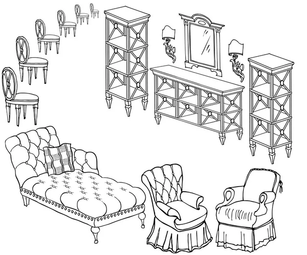 Bannière de meubles zala 300-250 chaise — Image vectorielle