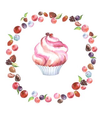 Maffin pembe suluboya yuvarlak