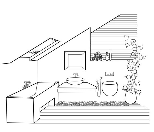 Modern fürdőszoba minimalizmus eco — Stock Vector