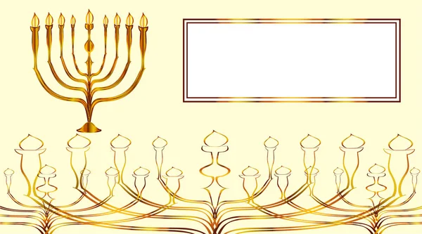 Menorah gold card — Stock Vector