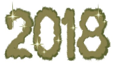 Çam ağacı afiş siluette 2018 yıldız