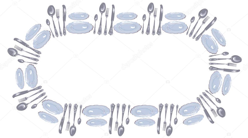 plates spoon ellipse
