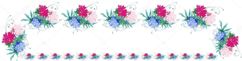   flowers asters  horizontal banner arch