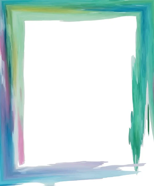 Spot aquarelle cadre vert bleu rose — Image vectorielle