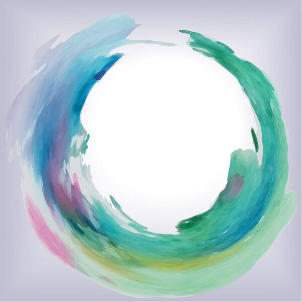 round purple frame green blue ecological,