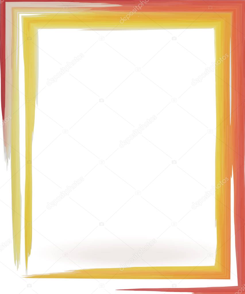 spot watercolor frame red yellow