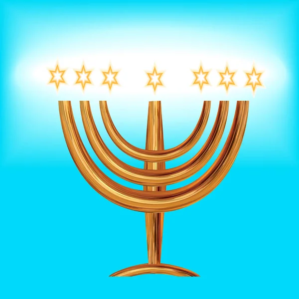 Menorah Magen 데이비드 배경에 Judaist의 결혼식을 — 스톡 벡터