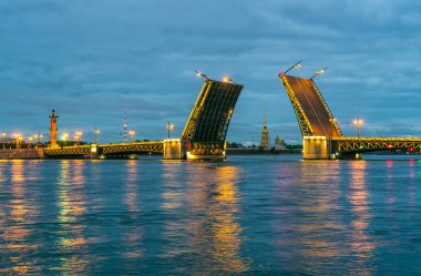 Palace Bridge. St-Petersburg, Rusya'nın beyaz geceler