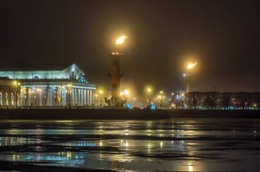 Tükürük Vasilyevsky Adası. St-Petersburg, Rusya Federasyonu
