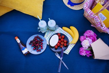 Doğa-yaz, güneş, mutluluk parlak yaz pikniği.